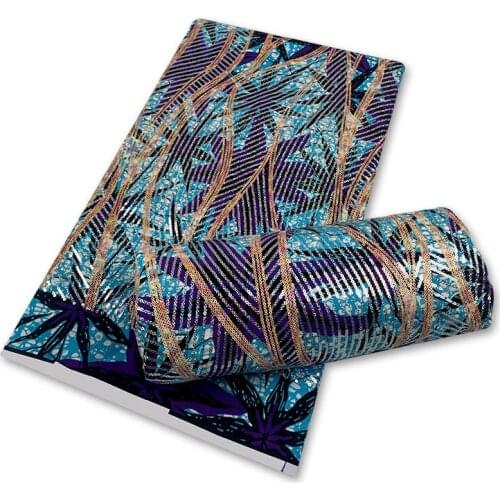 New Arrival Guaranteed Real African Cotton Wax High Quality Sequins Wax 6Yards Ankara Sewing Fabric S210806