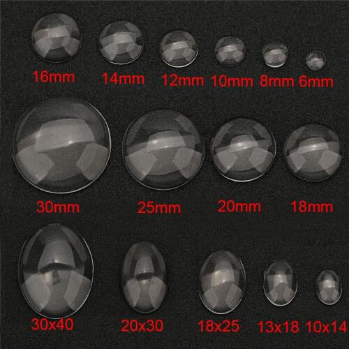 1pack Oval Round 6mm 8mm 10mm 12mm 14mm 16mm 18mm 20mm 25mm 30mm 18x25mm Flat Back Glass Cabochon Cameo For Diy Jewelry Making