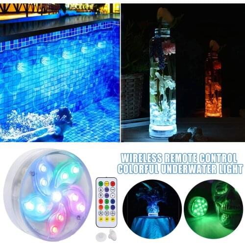 Rgb Remote Control Submersible Light Waterproof Underwater Lights Pond Swimming Pool Decorative Night Lamps Outdoor Decor 2021