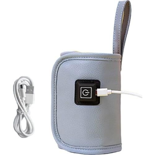 Portable Baby Bottle Warmer Heater Leather Usb Car Charger Travel Cup Milk Thermostat Bottle Heat Cover Bottle Heater
