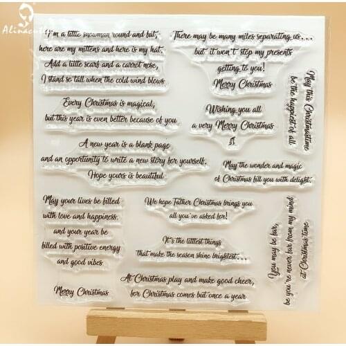 CLEAR STAMPS Christmas Santa Sentiment Tag Scrapbooking Card Album Paper Craft Rubber Roller Transparent Silicon 20102405