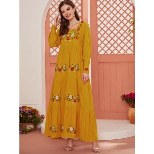 Ramadan Eid Muslim Women Dress Mubarak Abaya Dubai Turkey Arabic India Prayer Hijab Dress Robe Kaftan Musulmane Islamic Vestidos