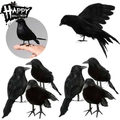 Lifesize Simulation Raven Movie Prop Fake Crow Halloween Fake Bird Hunting Decor Ghost Festival Supplies Wholesale