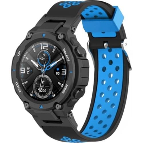Suitable For Huami Aamazfit T-Rex/ T-Rex Pro Adjustable Elastic Soft Silicone Strap Single Color Double Color Replaceable Strap