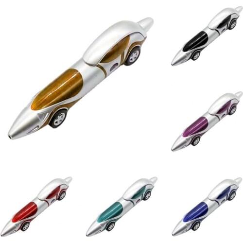 Car Shape Ball Point Pen with Wheels ABS Comfortable Grip Kids Stationery Rollerball Pen Signature Pen for Classroom