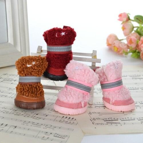 Dog Shoes Prevent Keep Warm Dog Shoes Waterproof Small Dog Lamb Cashmere Teddy Shoes Autumn Winter Pet Products for Dog