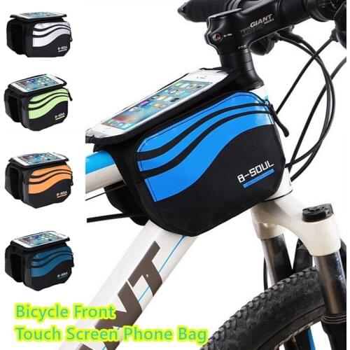 MTB Bike Touch Screen Phone Bag Waterproof Bicycle Frame Front Top Tube Pouch Cycling Accessories