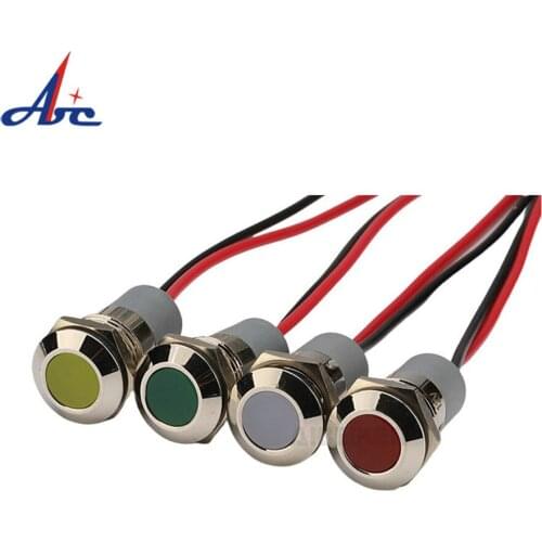 12mm LED Illumianted 12V Indicator Lights Waterproof Metal Motorcycle Lighting AC 220 Volt LED Pilot Lamp