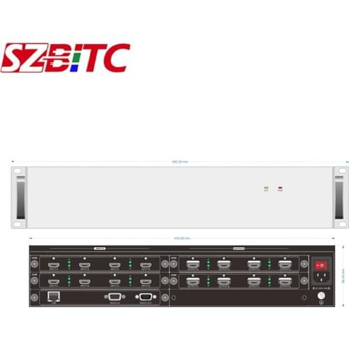 SZBITC 8x8 Video Wall Controller 1920x1200@60Hz HDMI Matrix Switcher 8 in 8 out Modular Processor RS232 Control For LCD DLP