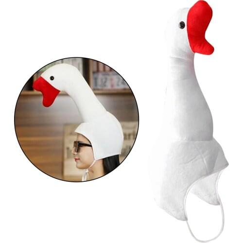 Warm White Goose Earflap Hat Party Cartoon Dress Up Headgear Photo Props