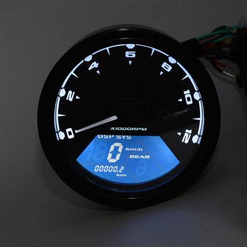 Universal for with 4 stroke, 2/ 4 Cylinders White LED Backlit Tachometer Gauge with Red Shift Light Accessories