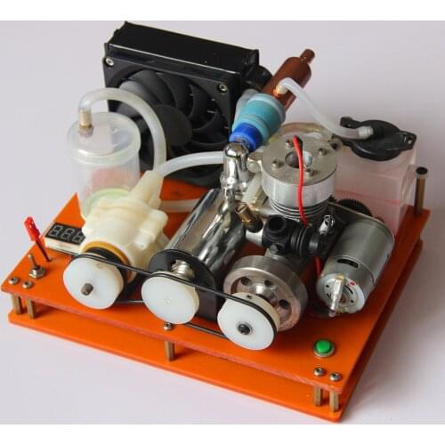 VX Level 18 Single Cylinder 2-stroke Methanol Engine DIY Micro 12v Low-voltage Engine Set with Full Set Water Cooling Radiator