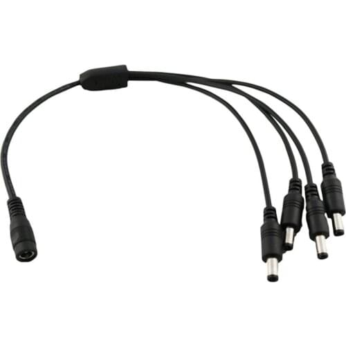 1x 5.5 x 2.5mm 1 Female to 4x Male Plug DC Power Y SplitterConnector Cable for CCTV Camera 37cm