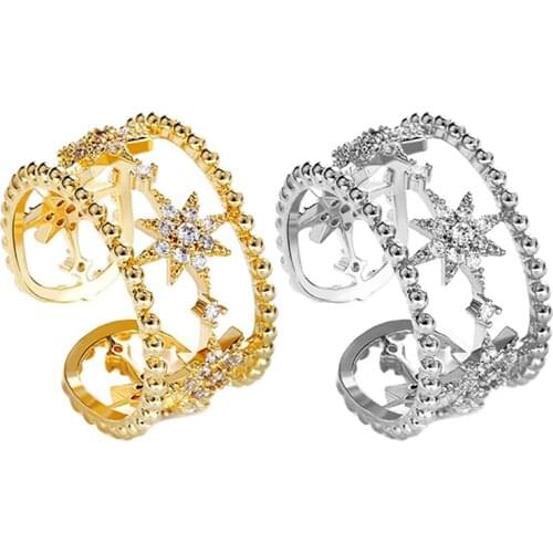 Jewelry Multi Layer Resizable CZ Zircon Rings For Women Girls Trendy Wedding 2021 New Gift