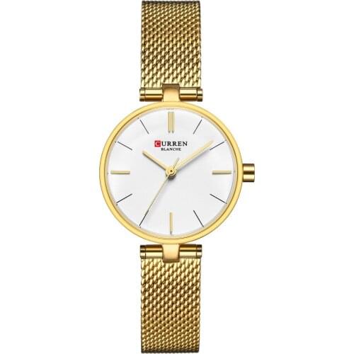 CURREN Watches Women Fashion 2019 Luxury Brand Quartz Watch Ladies Mesh Stainless Steel Clock Female Wristwatch Relogio Feminino