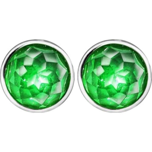May Droplets Stud Earrings Sterling-Silver-Jewelry with Royal Green Crystal 925 Silver Jewelry for Women Free Shipping