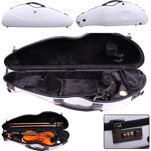 Yinfente White Violin Hard Case 4/4 Carbon Fiber Composite 1.8kg Light Code lock High quality