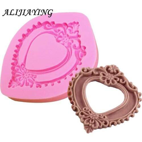 1Pcs Heart shape frame modelling for the baby shower favour gifts Silicone Mold Cake Decorating Tools Chocolate D0730