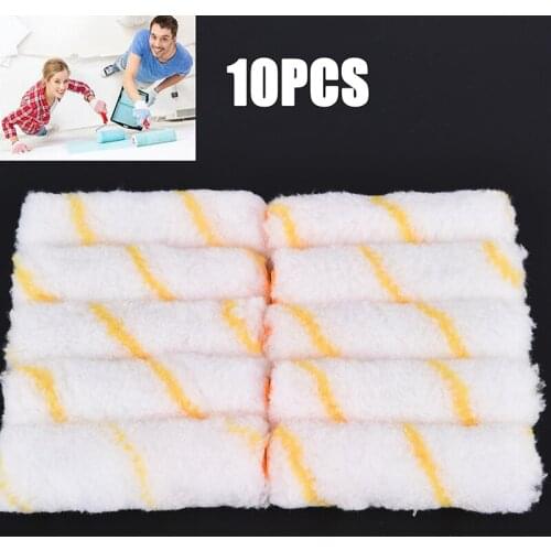 10pcs 4 inch Craft Paint Foam Rollers Decorative Corner Roller Brush Sponge Paint Roller Sleeves Decorating Painting Tool Sets