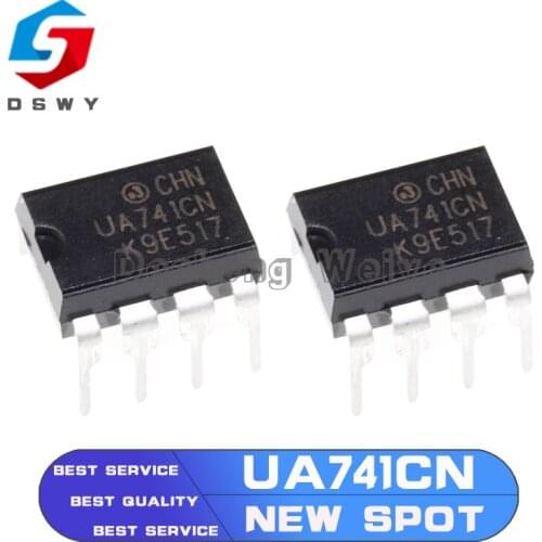 10PCS DIP8 IC UA741CN UA741CP UA741 OP Amp LM741 741 TI IC OPAMP GP 1MHZ Original