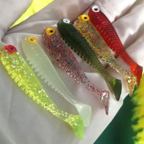 10PCS/Bag Fishing Soft Bait 50mm Wobbler Artificial Bait Shrimp odor With salt Rubber Bass Fishing Lure Crankbait Swimbait Lures