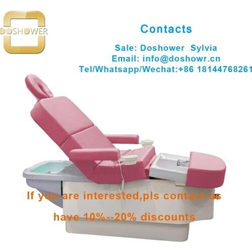 2020 crystal electric salon spa massage facial bed with foot spa bed with skin for pink pedicure bed