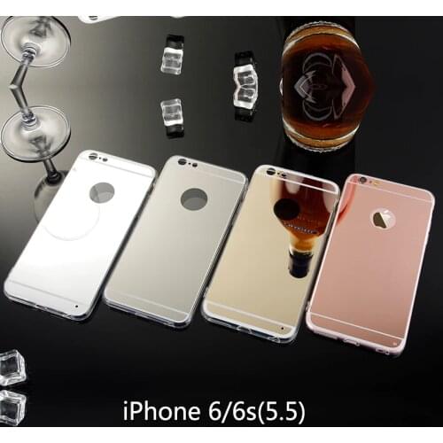 Rose Gold Phone Cases For Aifon iPhone 6 Plus Soft TPU Mirror Back Cover Capinhas For iPhone 6S PLus 5 5S SE 6Plus Celular Coque