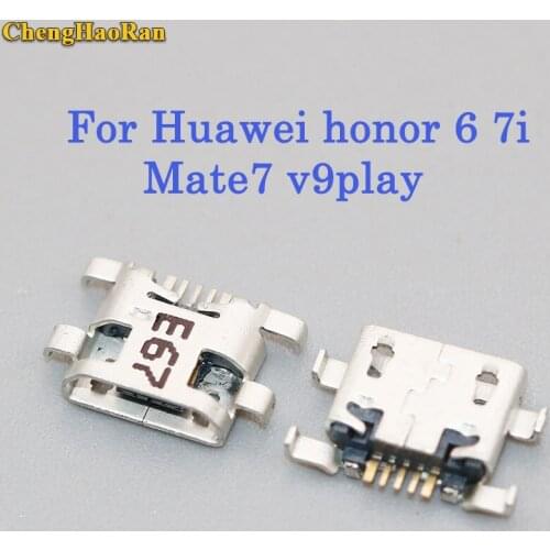 ChengHaoRan 15-30 pcs micro mini USB Port Socket connector Charging Port For Huawei honor 6/7i Mate 7 Mate7 v9play
