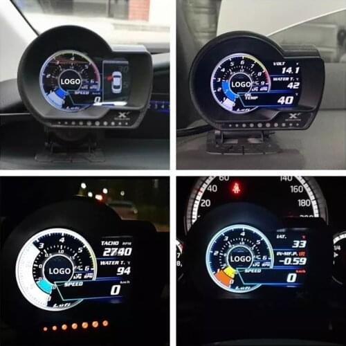LUFI XF OBD2 Lcd digital turbo boost water temp oil pressure temperature gauge for car Afr RPM Fuel level Speed EXT Oil Meter