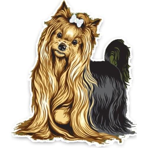 Dawasaru Yorkshire Terrier Breed Dog Car Sticker Personality Decal Laptop Motorcycle Auto Accessories Decoration PVC,13cm*11cm