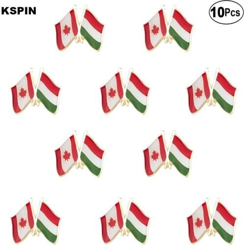Canada & Hungary Flag Lapel Pin Flag badge Brooch Pins Badges 10Pcs a Lot