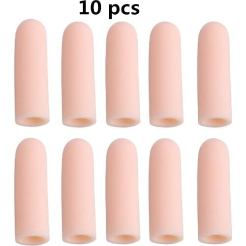 10 pcs Gel Toe Tube Finger Protector Sleeves Separators for Cracked Skin/Corn/Blisters/Callus Relief Toe Bunion Braces Supports