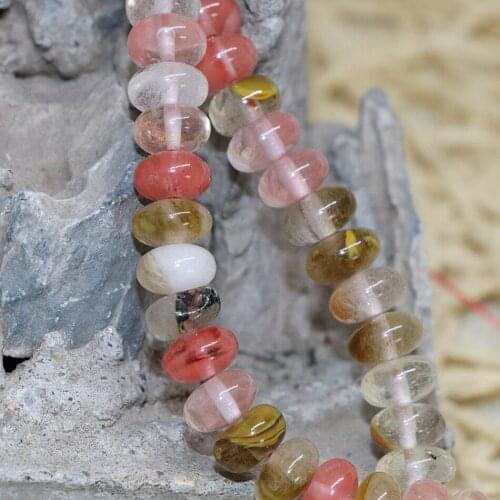 Hot sale multicolor watermelon tourmaline stone 5x8mm crystal rondelle abacus loose beads jewelry making 15inch F137GS