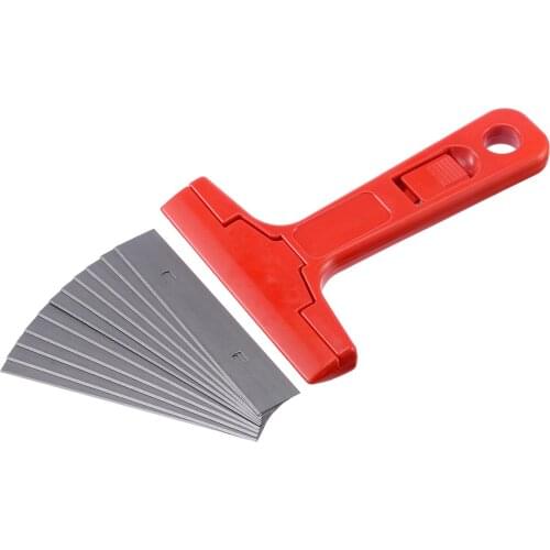 Aquarium Cleaning Tools Tank Clean Fish Net Gravel Rake Algae Scraper Brush Glass Cleaner with 10 Blades Colors Random