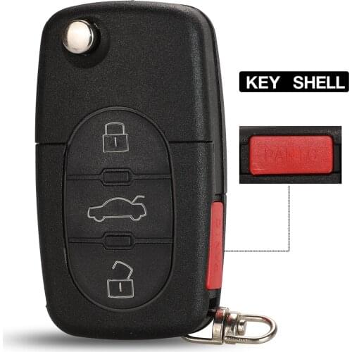 Jingyuqin Remote 4 button Folding Car Key Shell Case For Volkswagen Vw Jetta Golf Passat Beetle Skoda Seat Polo B5
