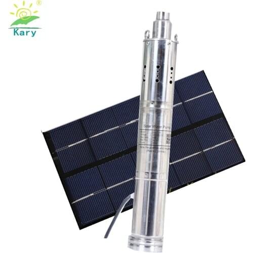 Kary 48V 60V panel solar pumps max lift 90m water pump price list 3000L/H dc solar submersible pump motor water