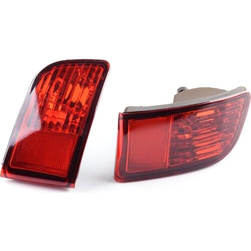 1 Pair Red ABS Rear Bumper Reflector Fog Light Housing Cover Fit For Toyota 4Runner Land Cruiser Prado 120 2003 2004 2005