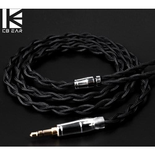 KBEAR 4 Core 7N Single Crystal Copper Cable 2.5/3.5/4.4MM With MMCX/2pin/QDC TFZ For KZ ZS10 ZSN Pro ZSX BLON BL-03 V90 BA5
