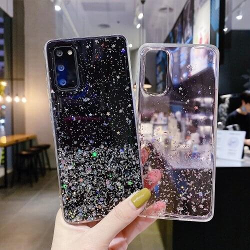Mobile Phone Case For Xiaomi Mi 10 10T Lite Redmi 10X K30 K30i K 30 Pro Zoom Pro Cover Gradient Glitter Sequins Star Soft Case