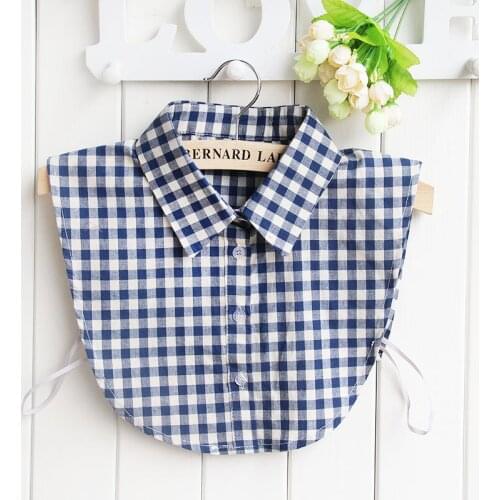 Fashion False Collar New Women White Shirt Lady Fake All-match Plaid Dickie Decoration Necklaces Women Blouse Drop Shipping