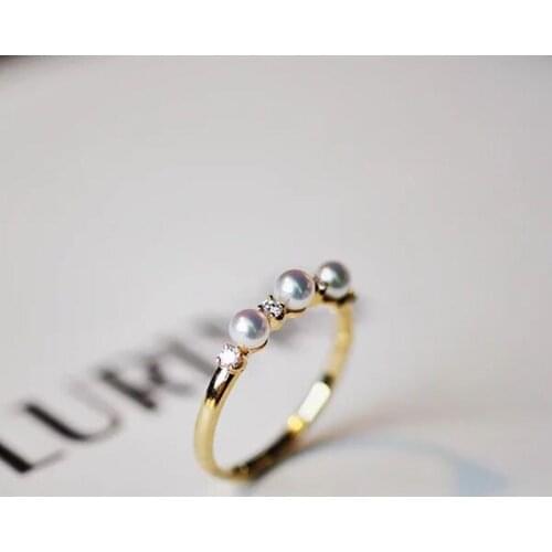 Fashion Simple Natural Sea Shell Pearl Ring Small Fresh Elegant Lady Jewelry Romantic Luxury Gift Factory Wholesale