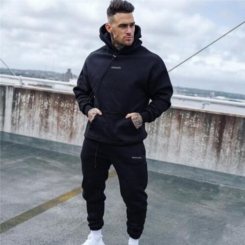 2021 new fallbrand sportswear fashion running mens sportswear two sets of thick cotton hoodie + trousers sportswear mens hoodi