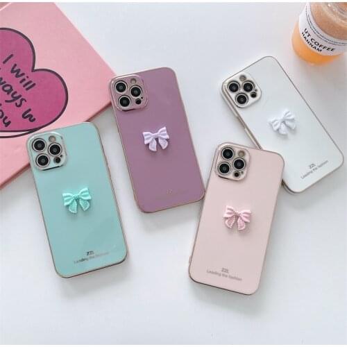 Cute 3D Gold Plating Soft Silicone Phone Case For iPhone 11 12 Pro Max Luxury Fashion cover fundas For iPhone XR XS Max 7 8 Plus