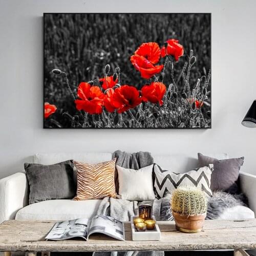 Poppy Flowers Wall Art Canvas Prints Red Poppy Flowers Modern Canvas Paintings On The Wall Home Decorative Pictures Cuadros