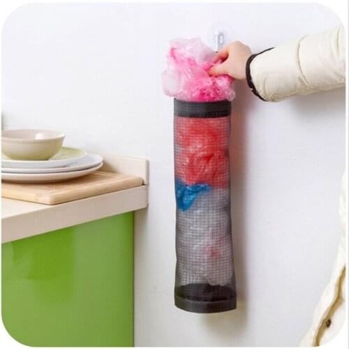 Nylon Mesh Handbag Organizer For Kitchen Storage Bags Black Hanging Bags Kitchen Storage Garbage Rangement Yellow Black