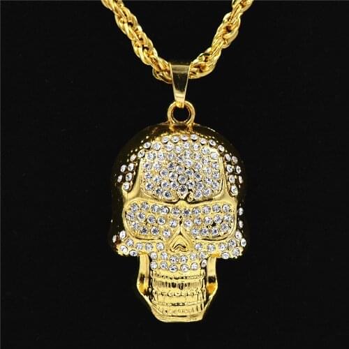 2021 2020New Skull Hip Hop Pendant Necklace Hiphop Mens Jewelry Spot Agent Punk Personalized Necklace Cuban Link