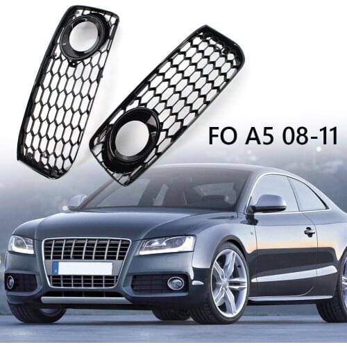 Front Bumper Grill Mesh Fog Light Cover Replacement for Audi A5 S-Line S5 B8 Car Lights Decoration Frame Accessory