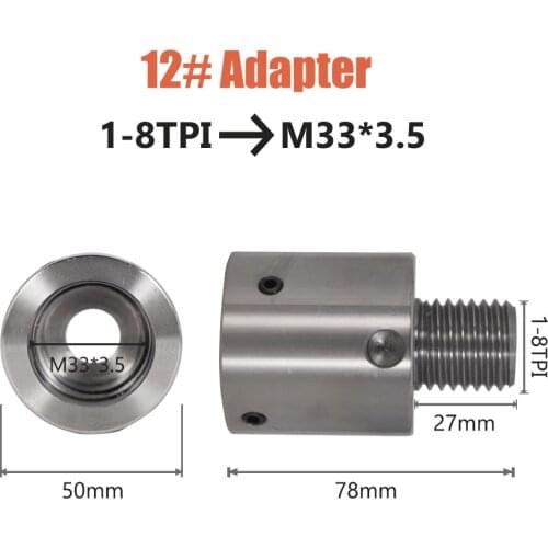Adapter 1" 8TPI to M33 x 3.5 For Wood Lathe Chuck Converts Turning Tools Lathe Headstock Spindle Adapter