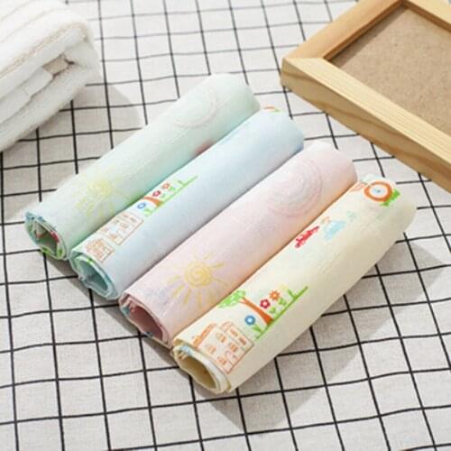 Childrens Lovely Printed Cotton Floral Handkerchief Party Hanky 4 Pcs/Set