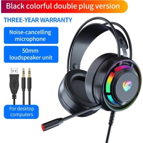 Gaming Headset 7.1 Virtual 3.5mm Wired Earphones RGB Light Game Headphones Noise Cancelling With Microphone For Laptop PS4 Gamer